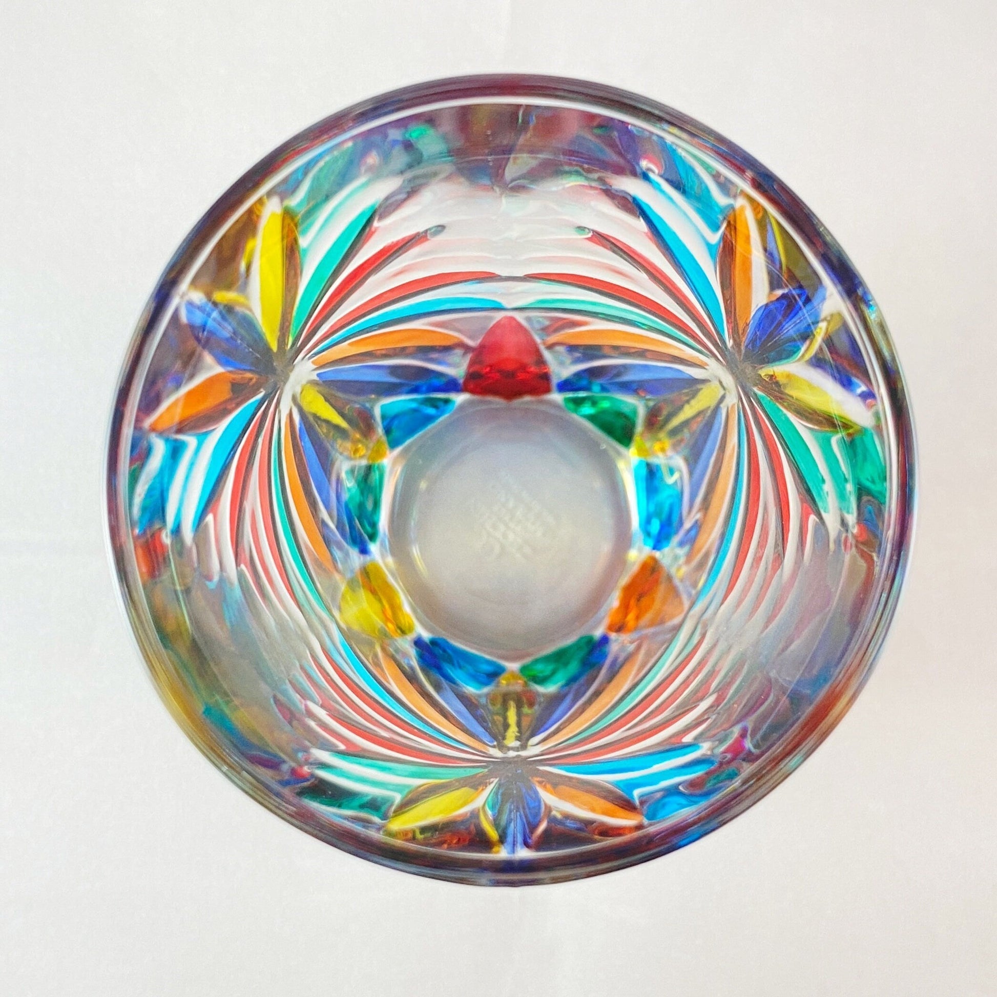 Tall Venetian Glass Oasis Highball Glass - Handmade in Italy, Colorful Murano Glass