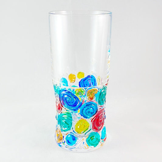 Tall Venetian Glass Sound Highball Glass - Handmade in Italy, Colorful Murano Glass