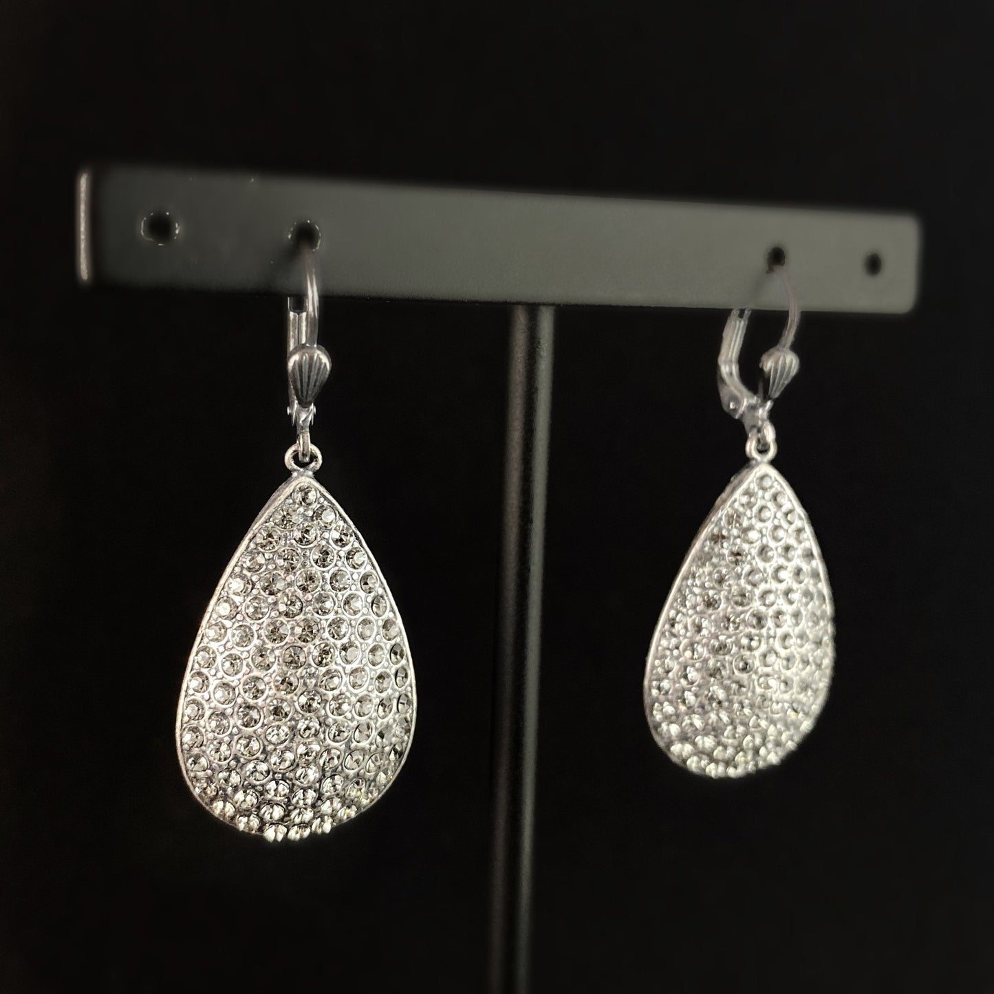 Teardrop Shape Swarovski Crystal Earrings, Clear - La Vie Parisienne by Catherine Popesco