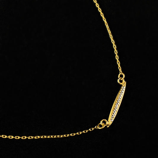 Tiny Gold and Crystal Necklace - La Vie Parisienne by Catherine Popesco