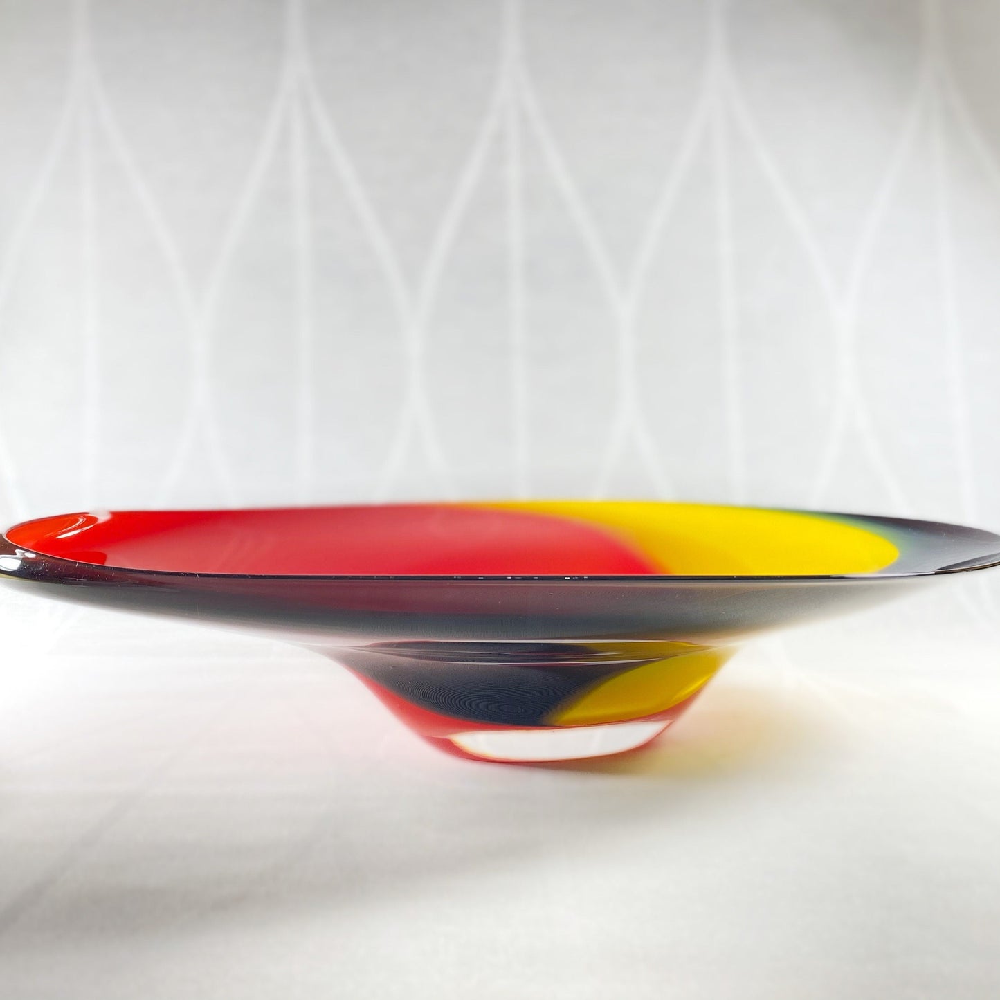 Tricolor Glass Plate, Handmade Decorative Art Glass, Glass Dish