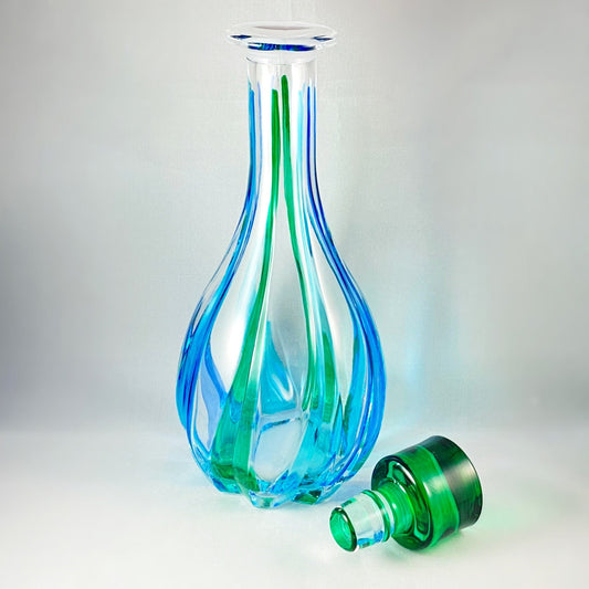 Trix SD Whiskey Decanter, Venetian Glass Whiskey Decanter  - Handmade in Italy, Colorful Murano Glass