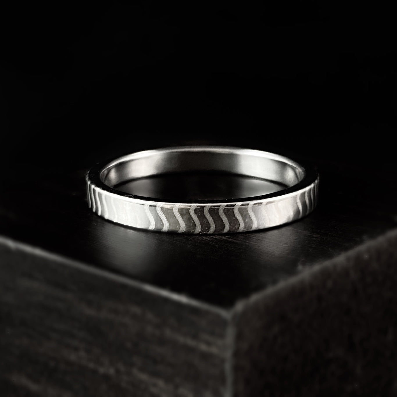 Tungsten Carbide Men’s Ring - Ebb & Flow Band Design