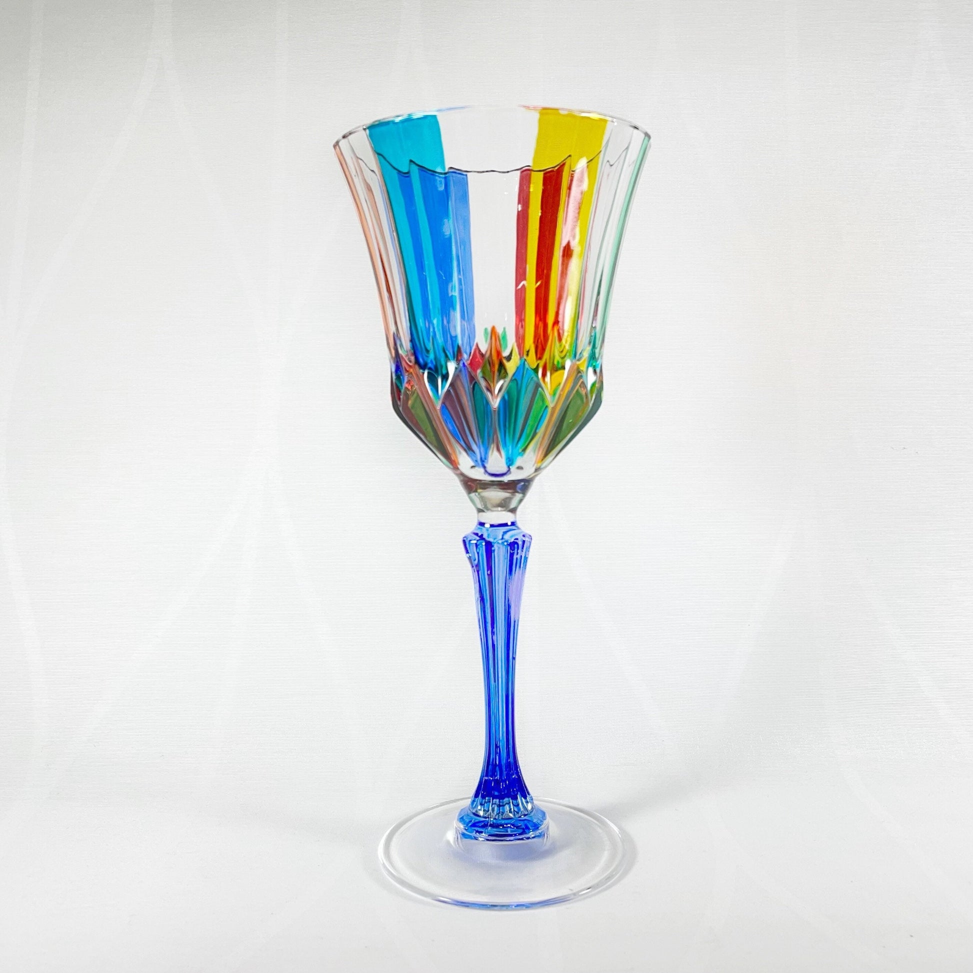 Venetian Glass Adagio Wine Glass - Handmade in Italy, Colorful Murano Glass