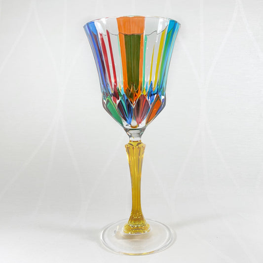 Venetian Glass Adagio Wine Glass - Handmade in Italy, Colorful Murano Glass