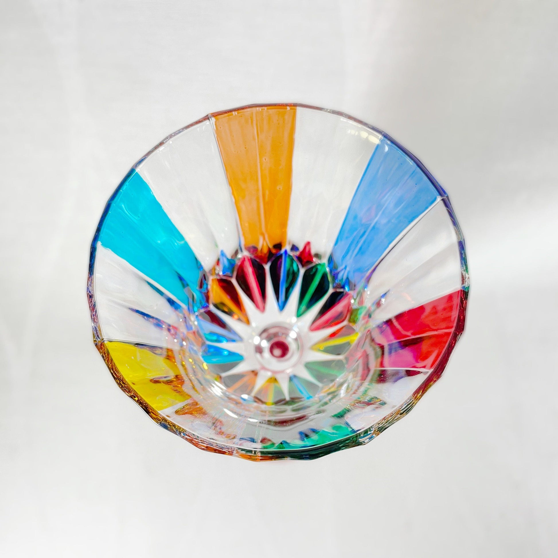 Venetian Glass Adagio Wine Glass - Handmade in Italy, Colorful Murano Glass