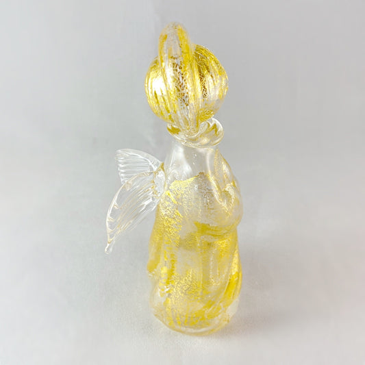 Venetian Glass Angel, 24k Gold Leaf - Handmade in Italy, Colorful Murano Glass