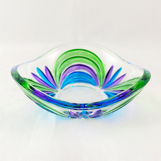 Venetian Glass Aurea Votive Holder/Dish - Handmade in Italy, Colorful Murano Glass