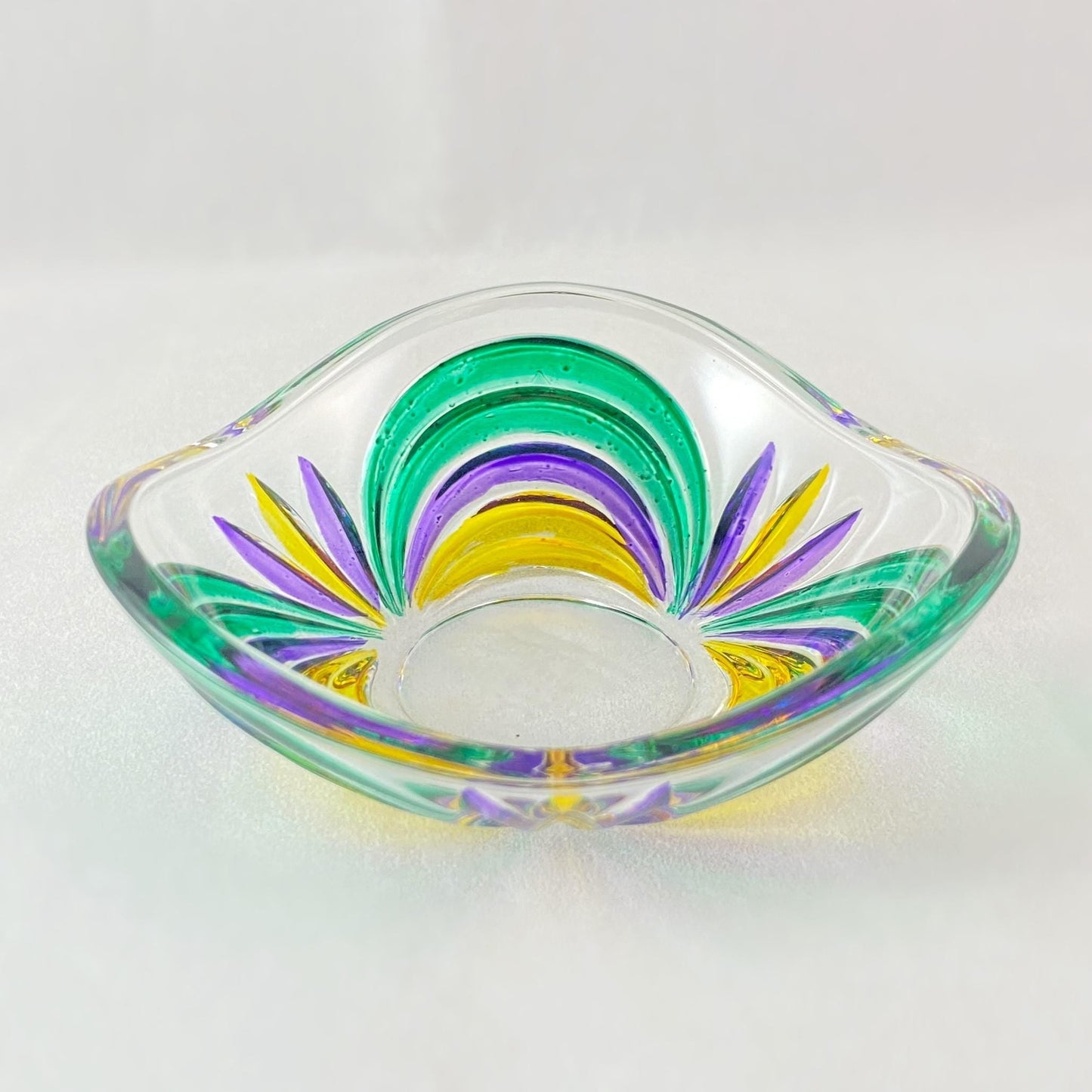 Venetian Glass Aurea Votive Holder/Dish - Handmade in Italy, Colorful Murano Glass