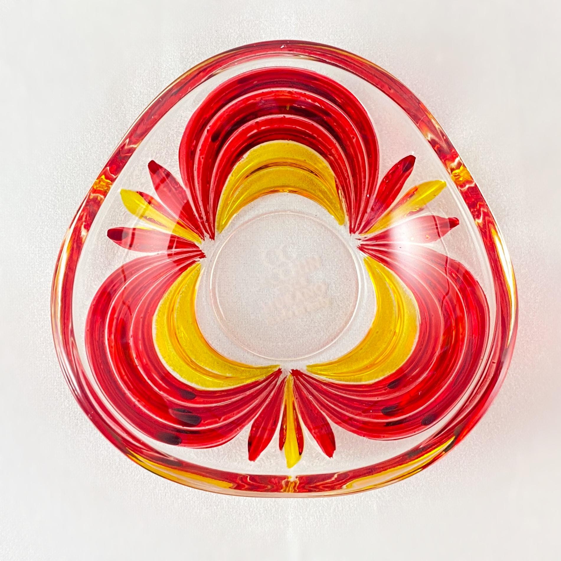 Venetian Glass Aurea Votive Holder/Dish - Handmade in Italy, Colorful Murano Glass