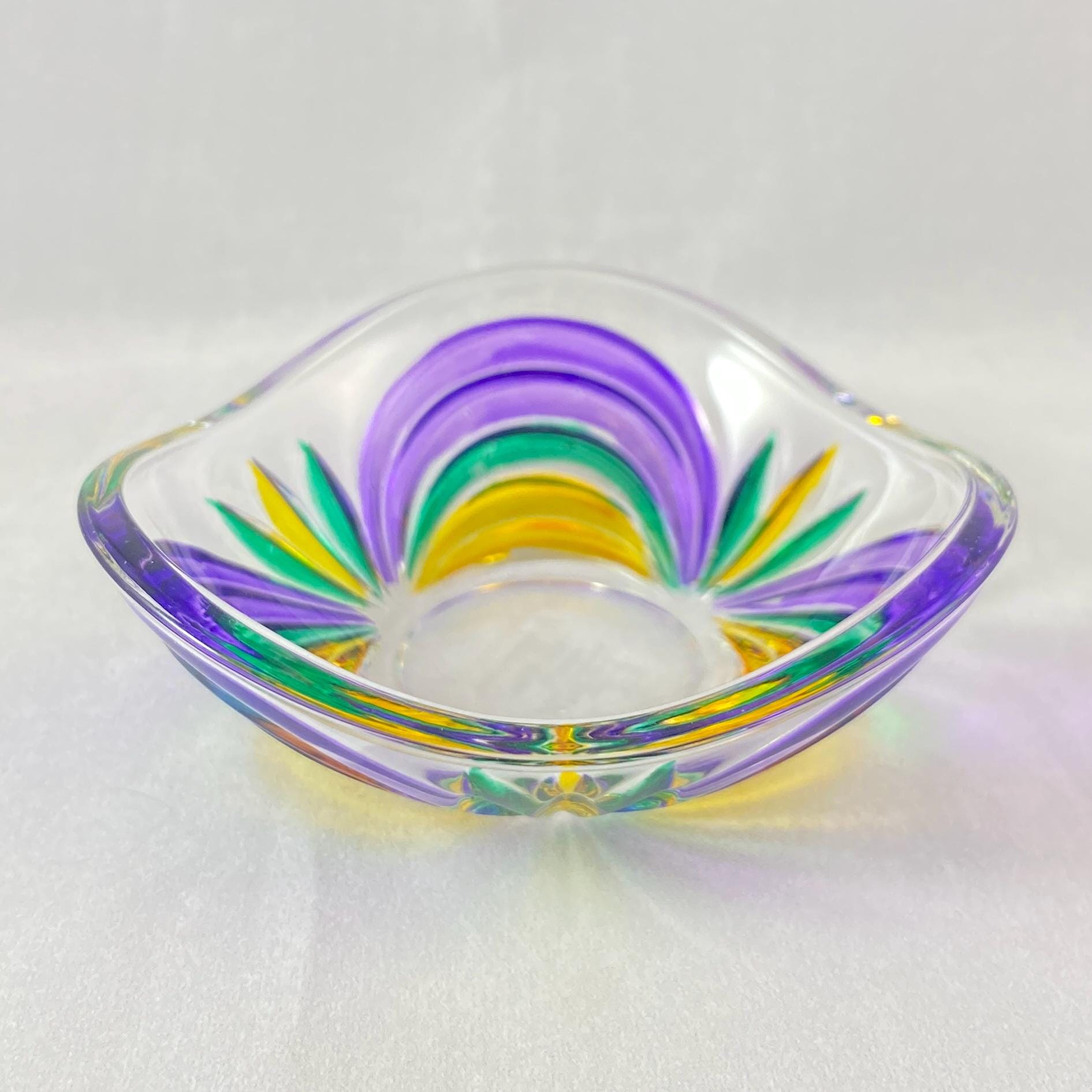 Venetian Glass Aurea Votive Holder/Dish - Handmade in Italy, Colorful Murano Glass