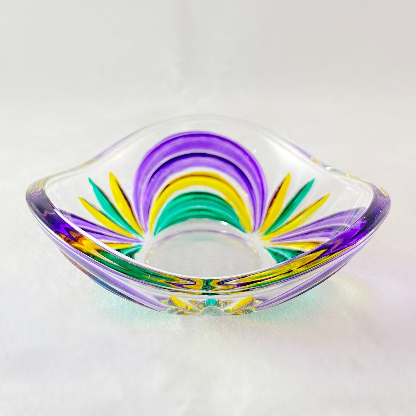 Venetian Glass Votive Holder/Dish - Handmade in Italy, Colorful Murano Glass