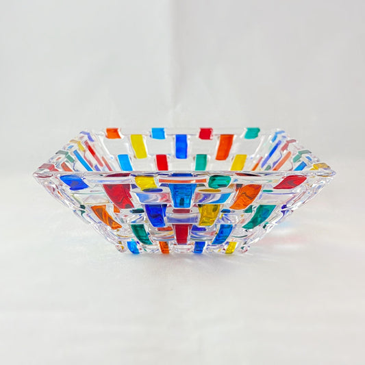 Venetian Glass Bassanova Dish - Handmade in Italy, Colorful Murano Glass