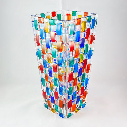 Venetian Glass Bassanova Vase - Handmade in Italy, Colorful Murano Glass