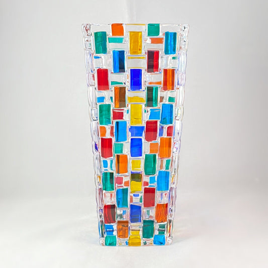 Venetian Glass Bassanova Vase - Handmade in Italy, Colorful Murano Glass