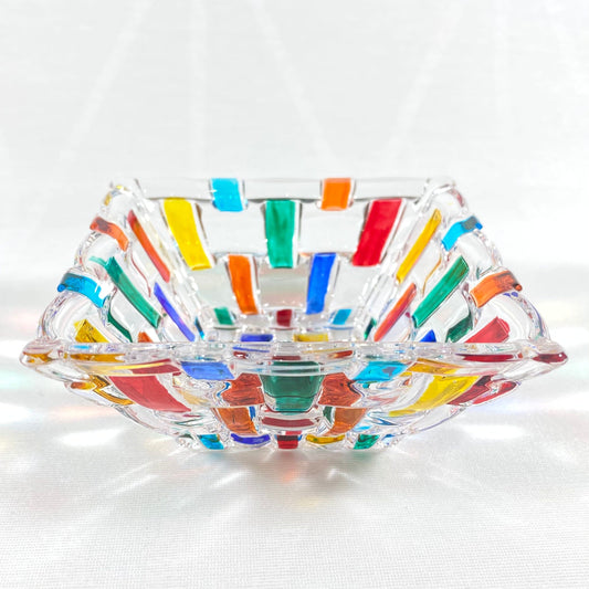 Venetian Glass Bassanova Votive Holder - Handmade in Italy, Colorful Murano Glass Candle Holder