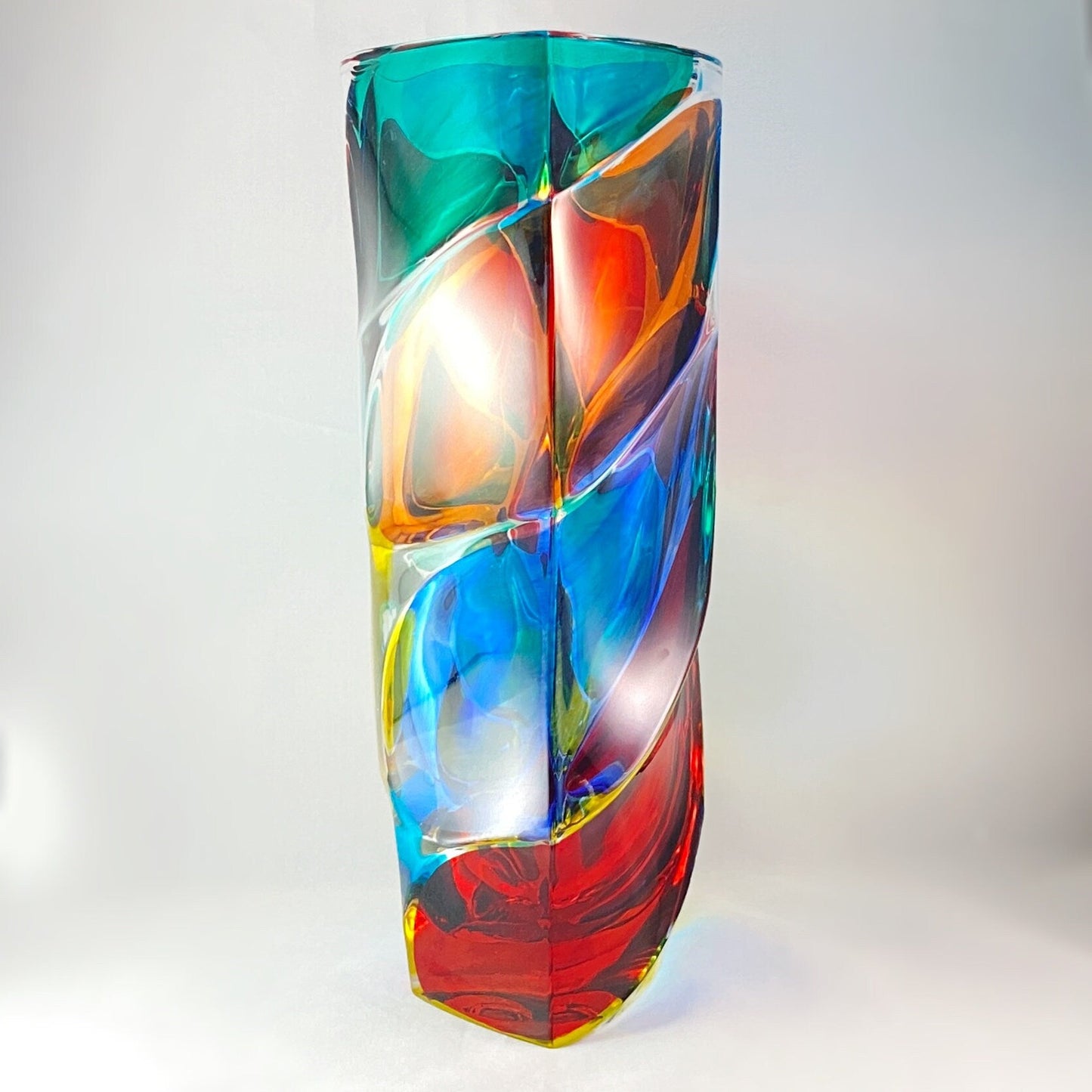 Venetian Glass Calypso Vase - Handmade in Italy, Colorful Murano Glass