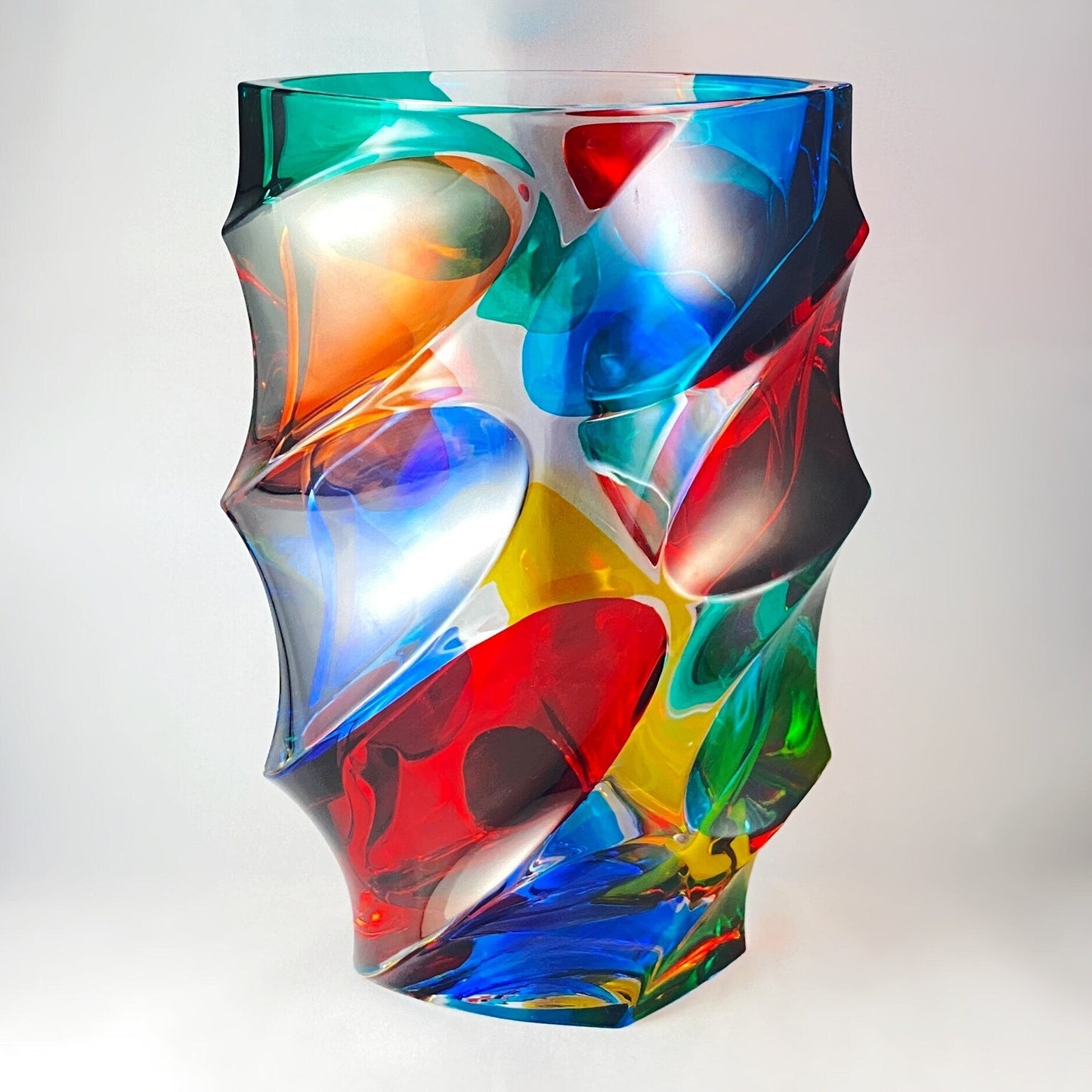 Venetian Glass Calypso Vase - Handmade in Italy, Colorful Murano Glass