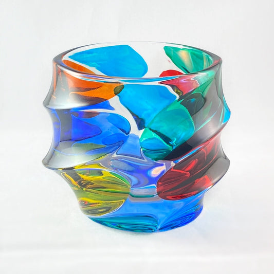 Venetian Glass Calypso Whiskey Glass - Handmade in Italy, Colorful Murano Glass