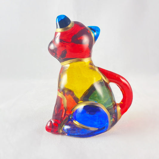 Venetian Glass Cat - Handmade in Italy, Colorful Murano Glass