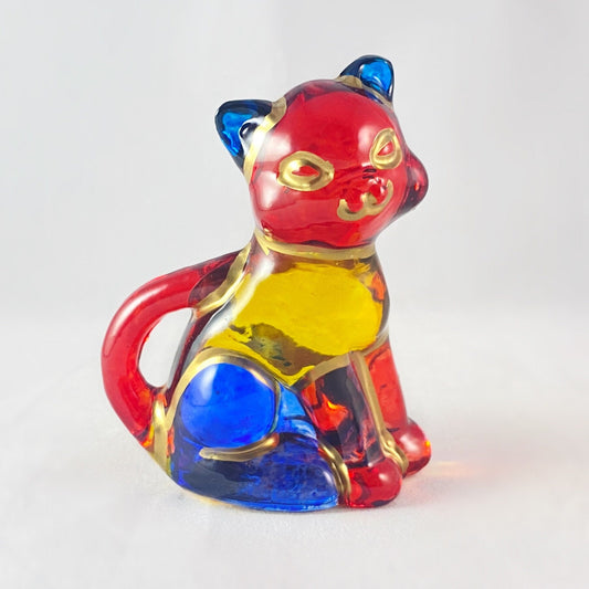 Venetian Glass Cat - Handmade in Italy, Colorful Murano Glass