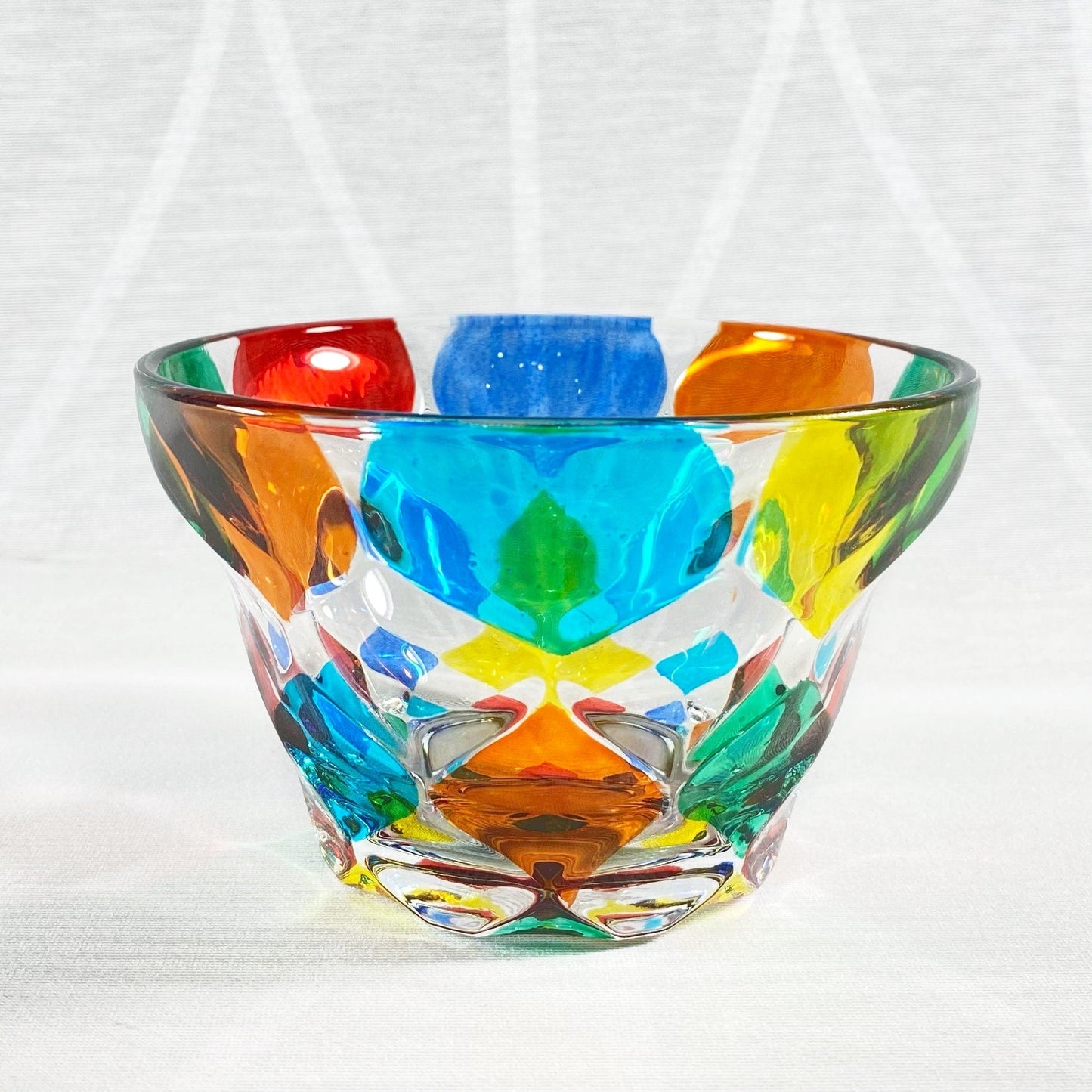 Venetian Glass Dish/Votive Holder - Handmade in Italy, Colorful Murano Glass