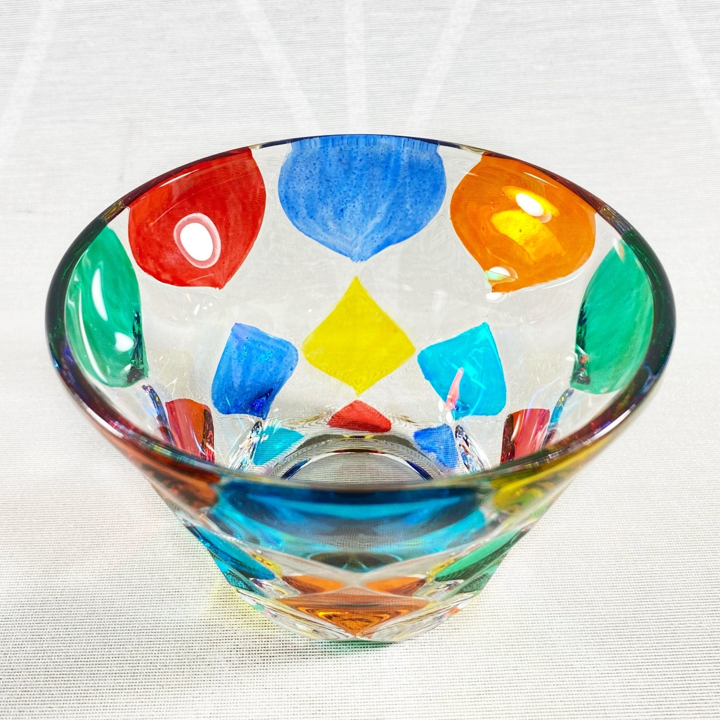 Venetian Glass Dish/Votive Holder - Handmade in Italy, Colorful Murano Glass