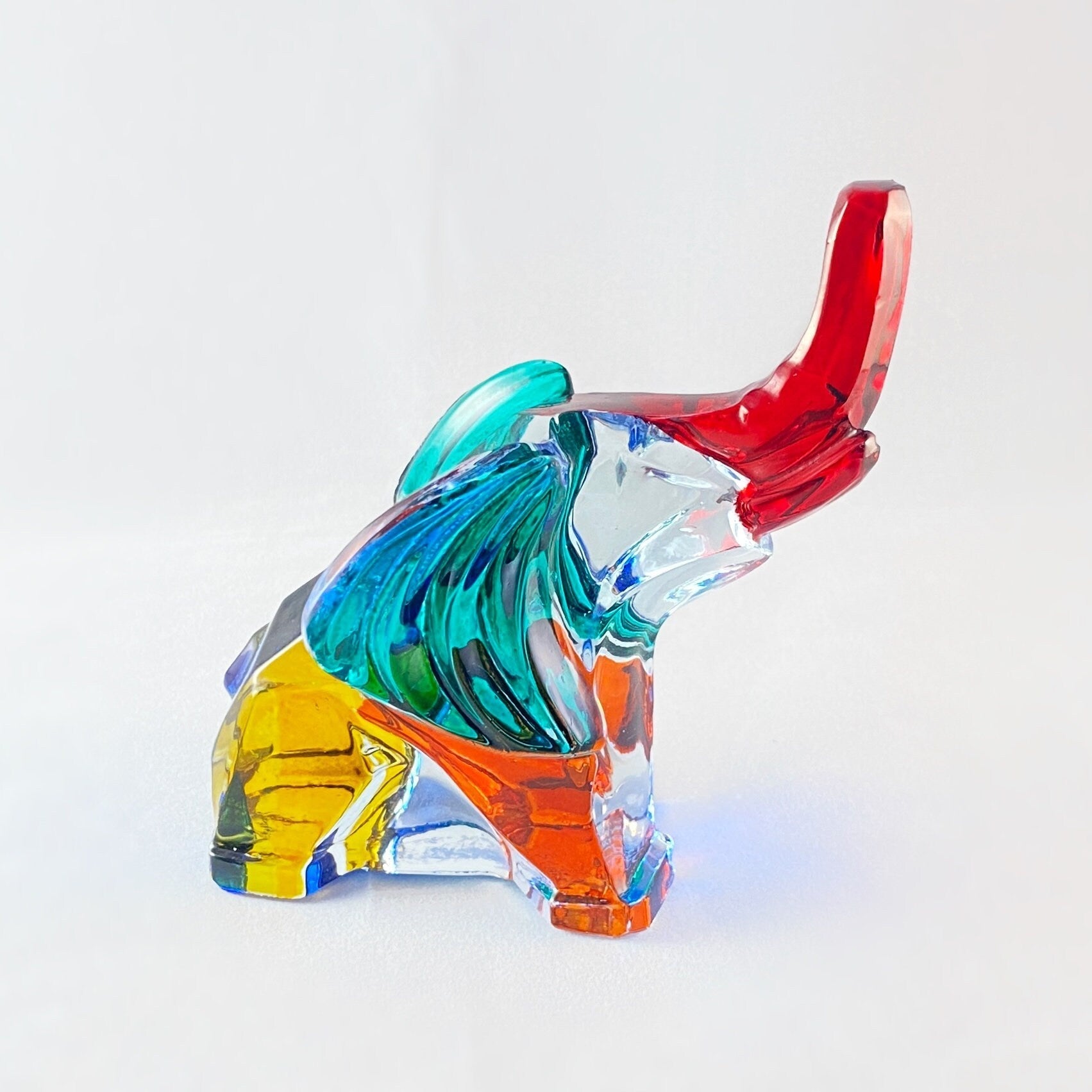 Venetian Glass Elephant - Handmade in Italy, Colorful Murano Glass