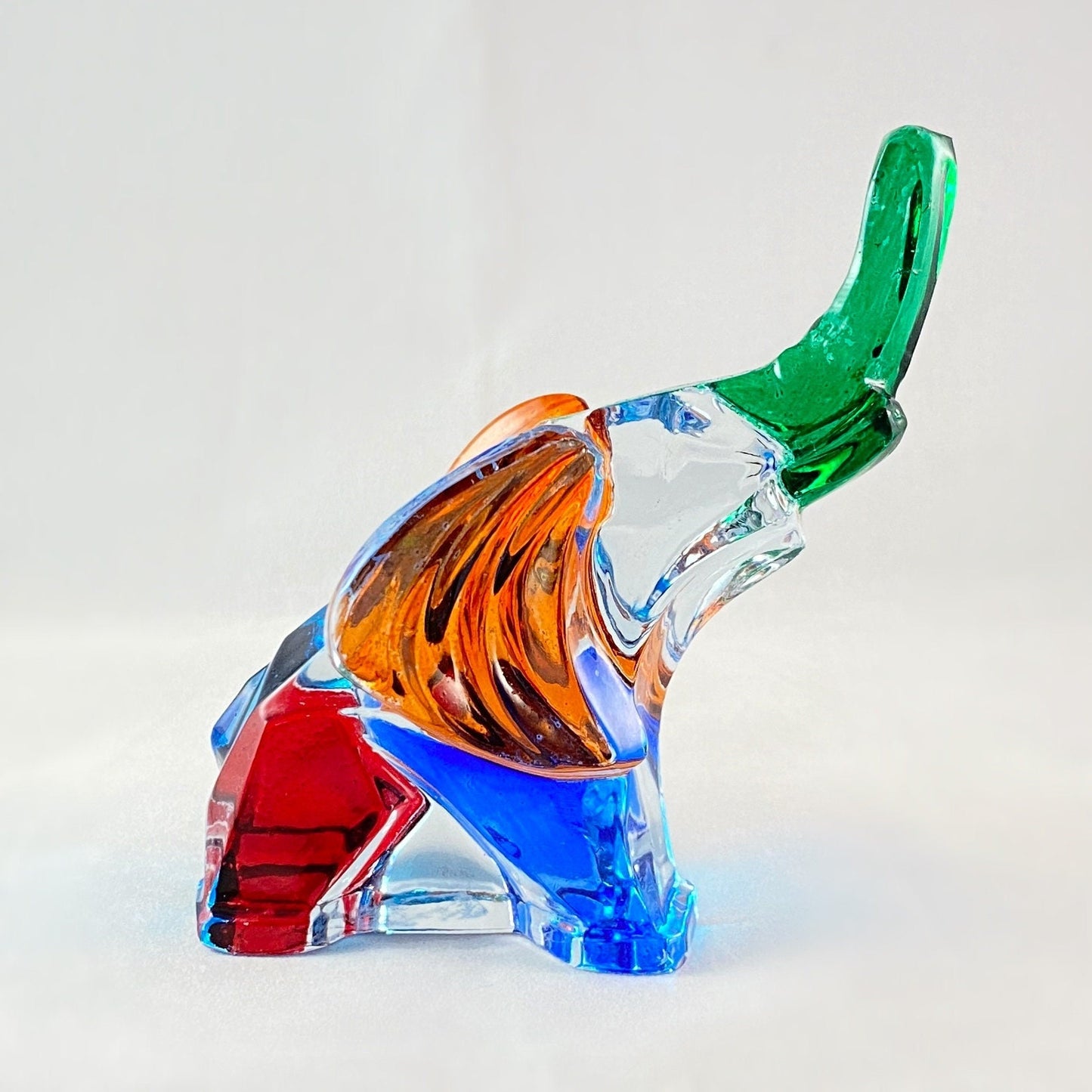 Venetian Glass Elephant - Handmade in Italy, Colorful Murano Glass