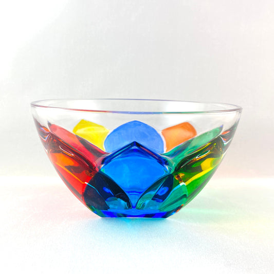 Venetian Glass Floral Bowl/Dish - Handmade in Italy, Colorful Murano Glass