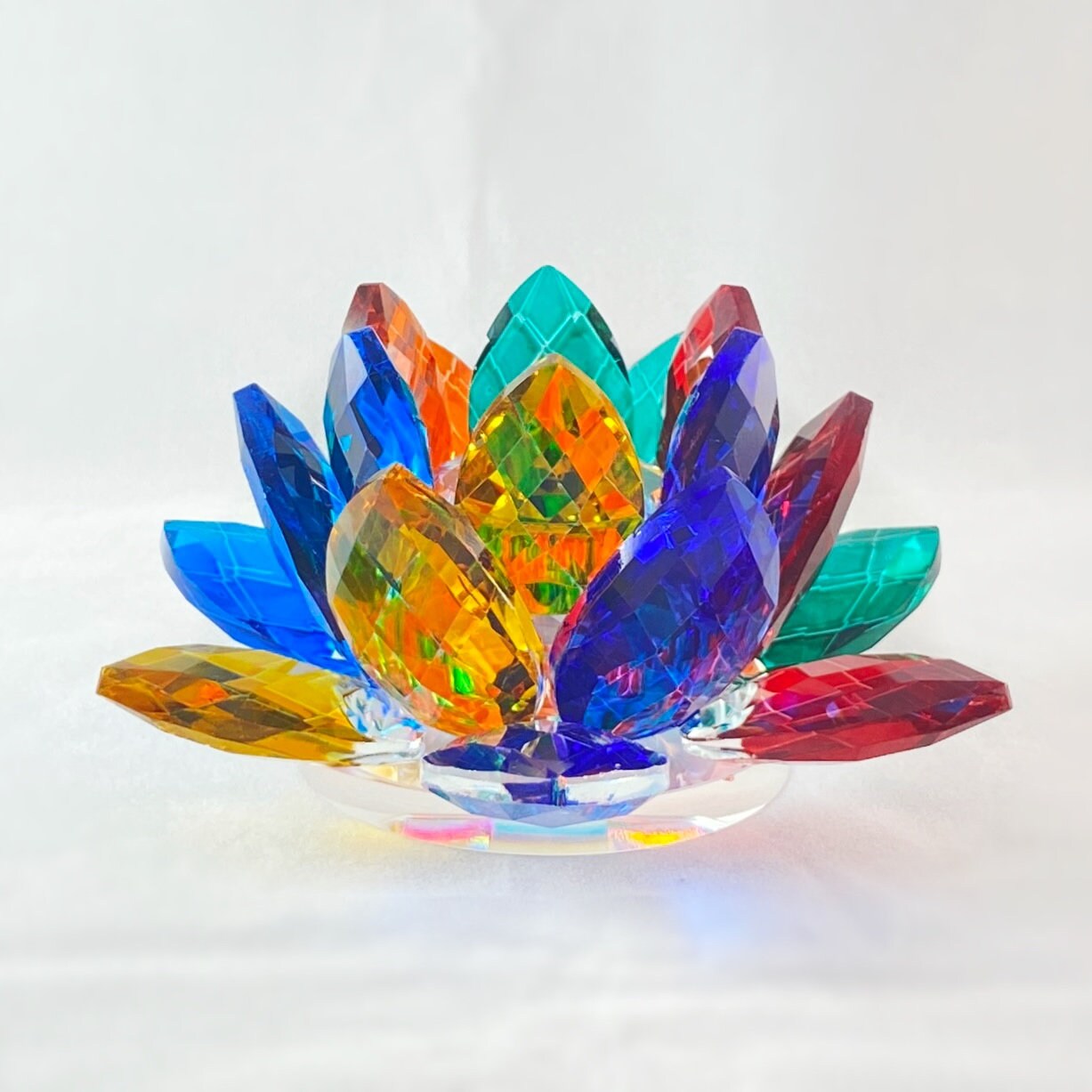 Venetian Glass Flower Candle Holder - Handmade in Italy, Colorful Murano Glass