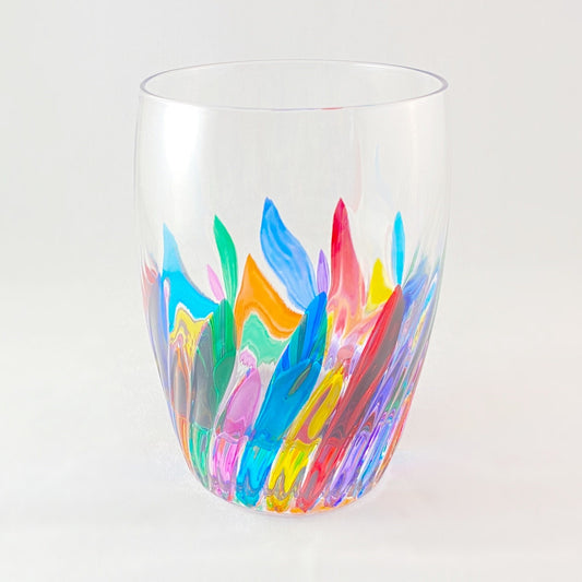 Venetian Glass Incantos Whiskey Tumbler - Handmade in Italy, Colorful Murano Glass