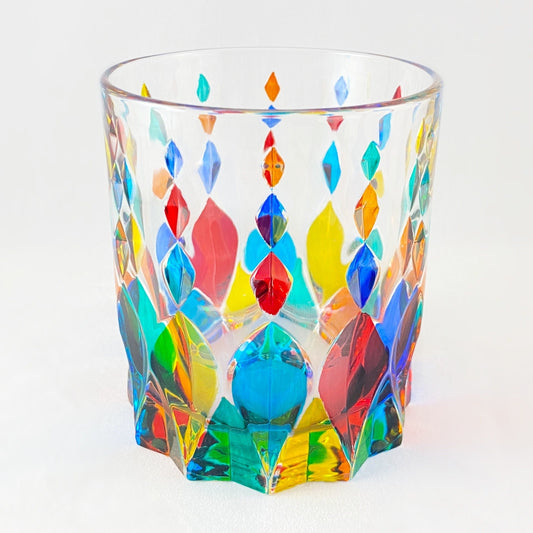Venetian Glass Marilyn Whiskey Tumbler - Handmade in Italy, Colorful Murano Glass