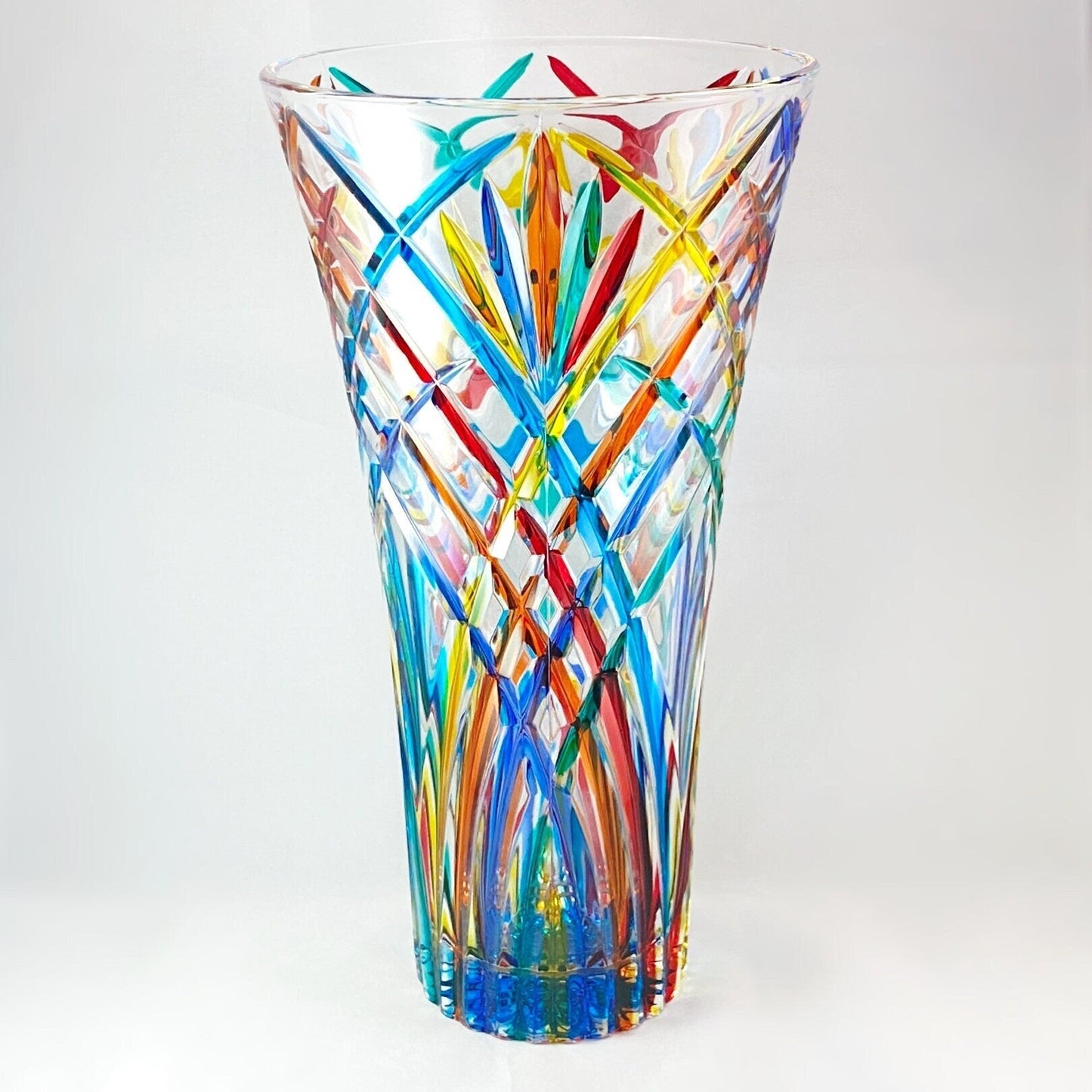 Venetian Glass Melodia Vase - Handmade in Italy, Colorful Murano Glass