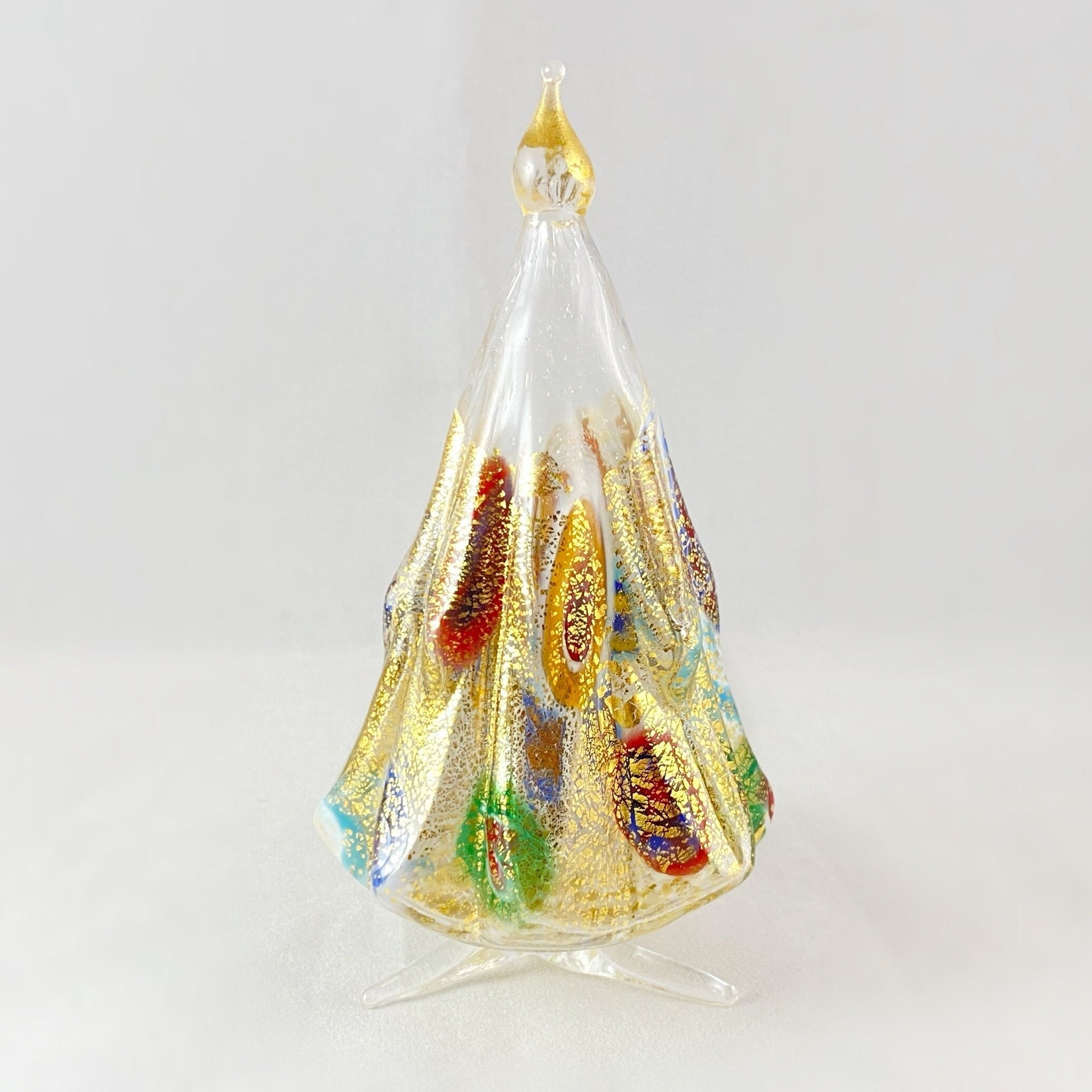 Venetian Glass Multicolor Tree, 24k Gold Leaf - Handmade in Italy, Colorful Murano Glass