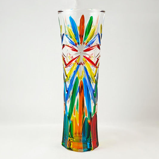Venetian Glass Oasis Bud Vase - Handmade in Italy, Colorful Murano Glass Vase