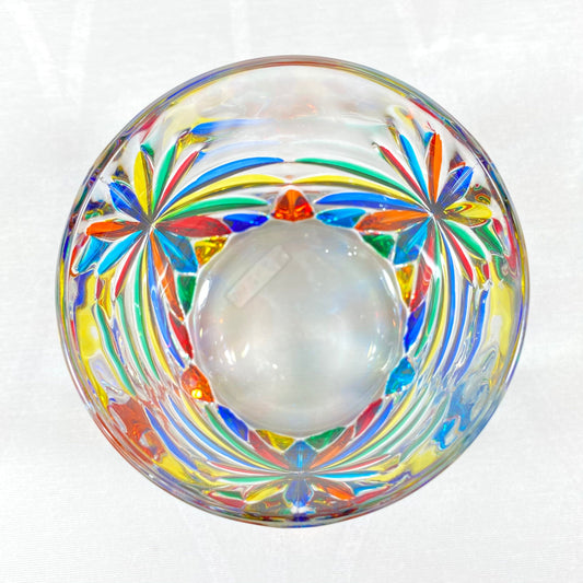 Venetian Glass Oasis Whiskey Tumbler - Handmade in Italy, Colorful Murano Glass
