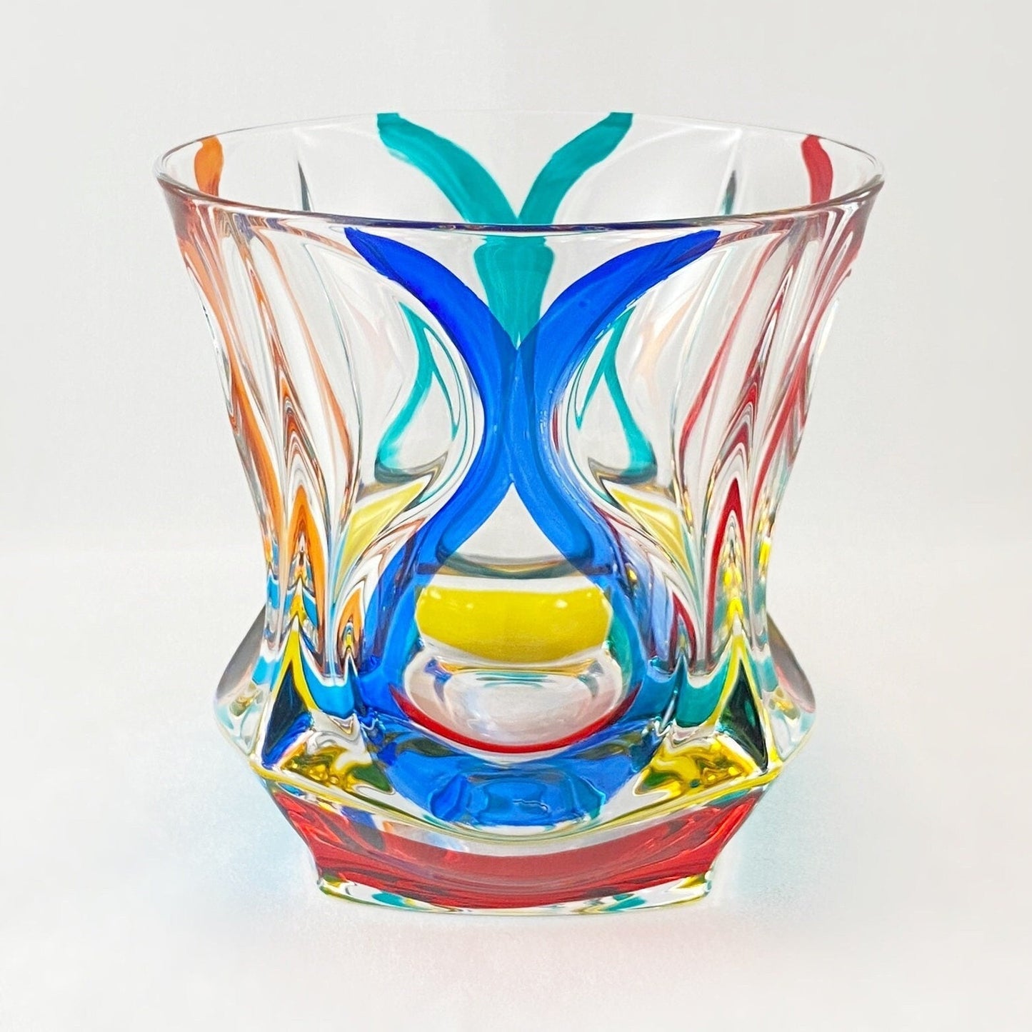 Venetian Glass Ocean Whiskey Glass - Handmade in Italy, Colorful Murano Glass