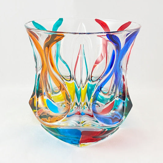Venetian Glass Ocean Whiskey Glass - Handmade in Italy, Colorful Murano Glass