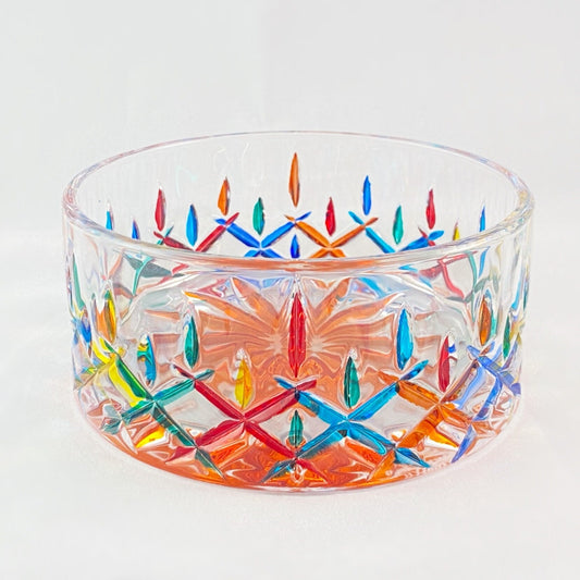 Venetian Glass Opera Dish, Wine Coaster, Orange - Handmade in Italy, Colorful Murano Glass Bowl