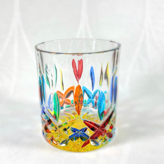 Venetian Glass Opera Tumbler - Handmade in Italy, Colorful Murano Glass