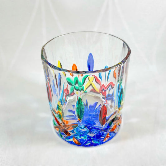 Venetian Glass Opera Tumbler - Handmade in Italy, Colorful Murano Glass