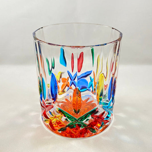 Venetian Glass Opera Tumbler - Handmade in Italy, Colorful Murano Glass