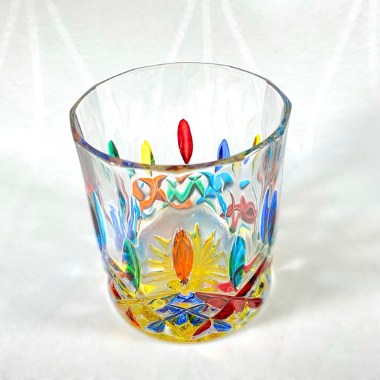 Venetian Glass Opera Tumbler - Handmade in Italy, Colorful Murano Glass