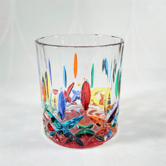 Venetian Glass Opera Tumbler - Handmade in Italy, Colorful Murano Glass