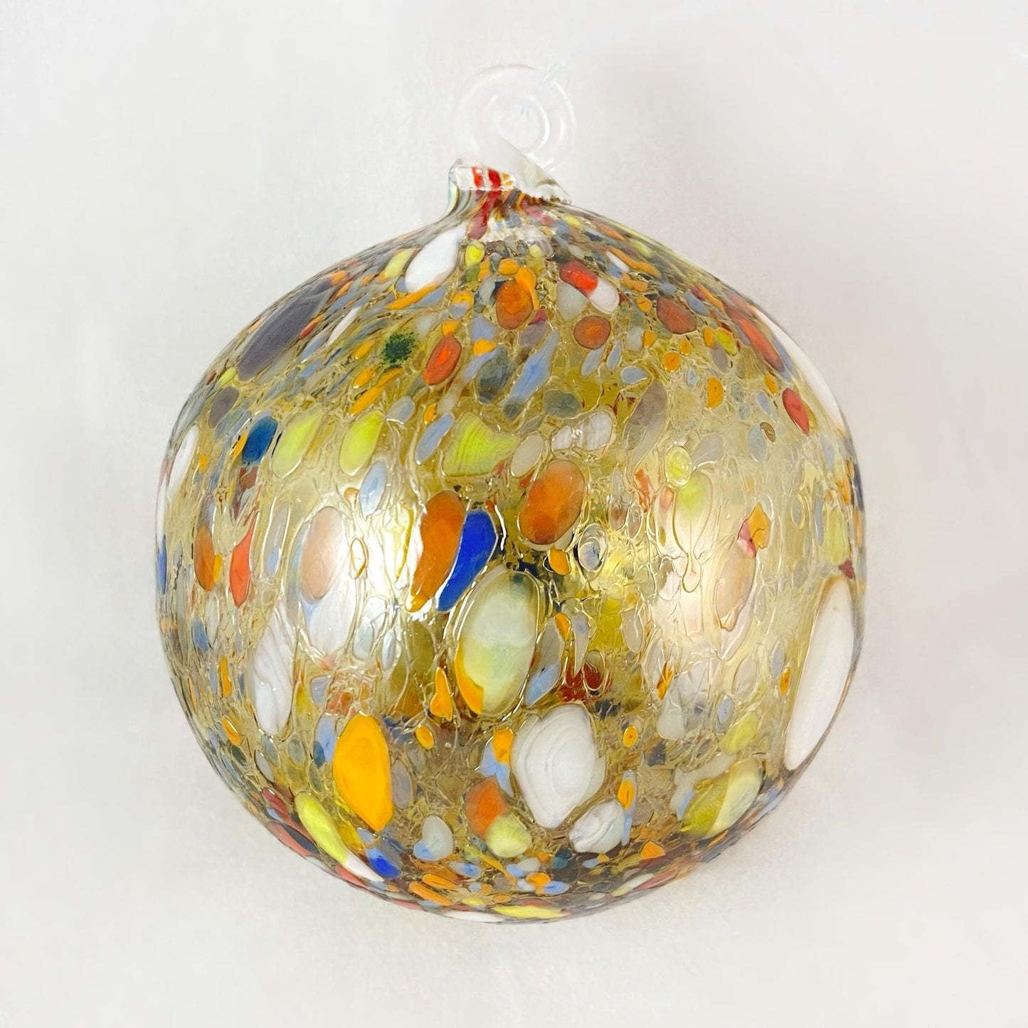 Venetian Glass Ornament, Champagne - Handmade in Italy, Colorful Murano Glass