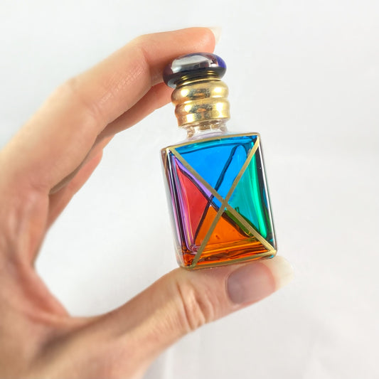 Venetian Glass Perfume Bottle - Handmade in Italy, Colorful Murano Glass