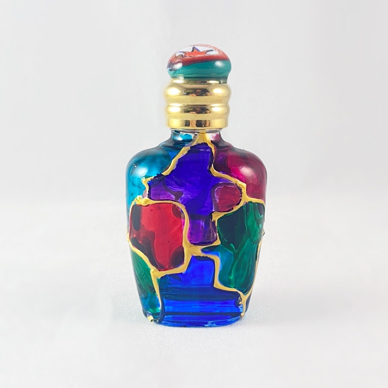 Venetian Glass Perfume Bottle - Handmade in Italy, Colorful Murano Glass