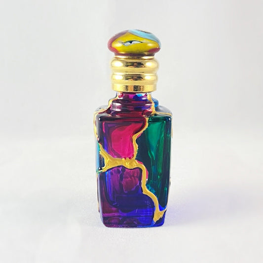 Venetian Glass Perfume Bottle - Handmade in Italy, Colorful Murano Glass