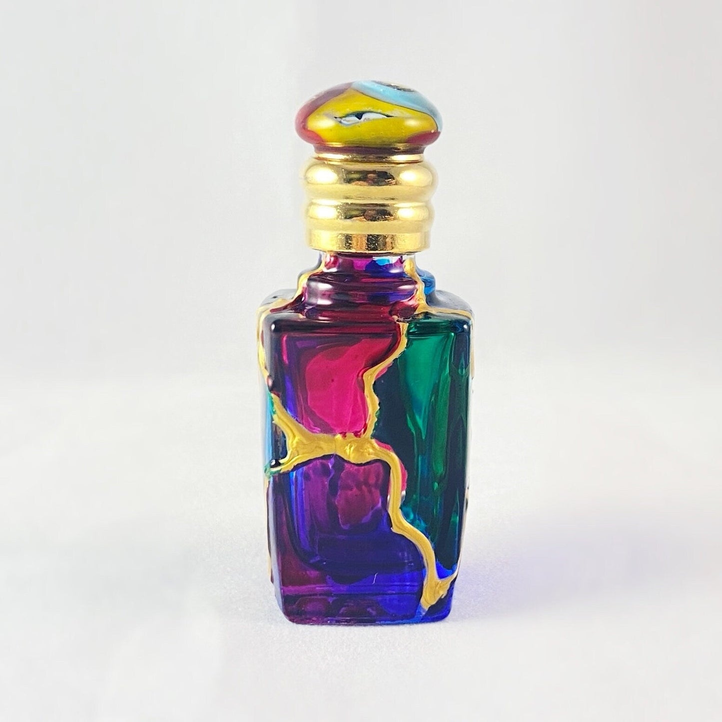 Venetian Glass Perfume Bottle - Handmade in Italy, Colorful Murano Glass